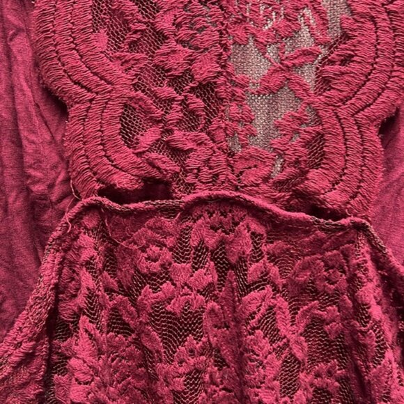 🇺🇸 Streetwear society burgundy lace body suit size large NWT - Picture 5 of 7